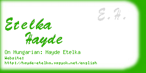 etelka hayde business card